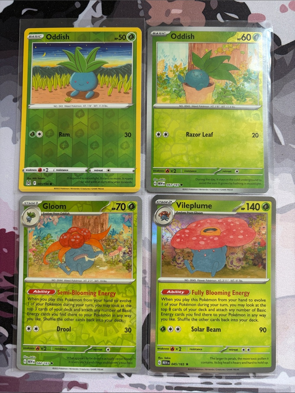 🌸 Oddish, Gloom & Vileplume Pokémon Evolution Reverse Holo Lot | 4 Cards ✨5/$25